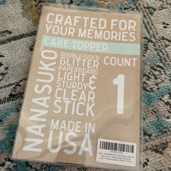 First birthday “one” sliver glitter cake topper - Picture 3 of 7